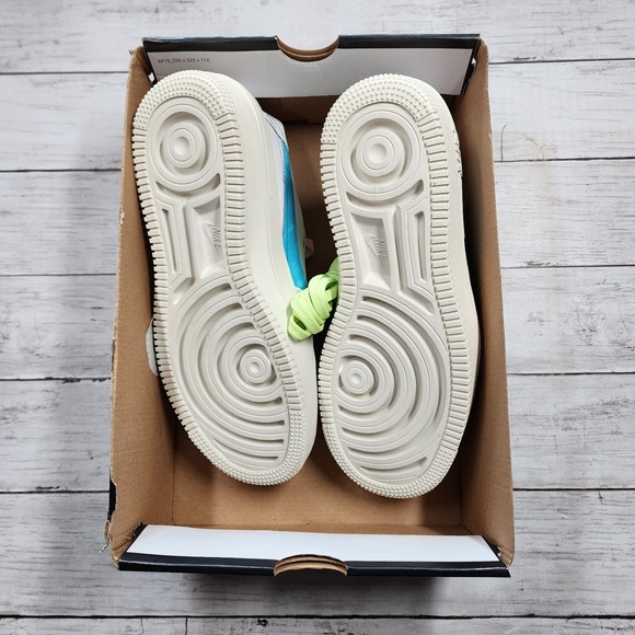 Sz 10 WMNS NIKE‎ AF1 PLT.AF.ORM White Baltic Blue DZ5197 100 - New/NoLid - Picture 8 of 9